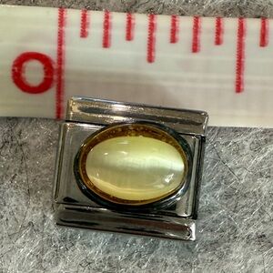 Zoppini  Modular link Charm Gold Enamel and Stainless Steal  + Gem